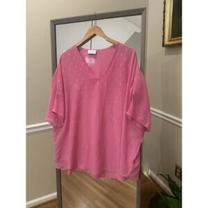 Adrienne Be Like Barbie Top Pink Foil size Medium